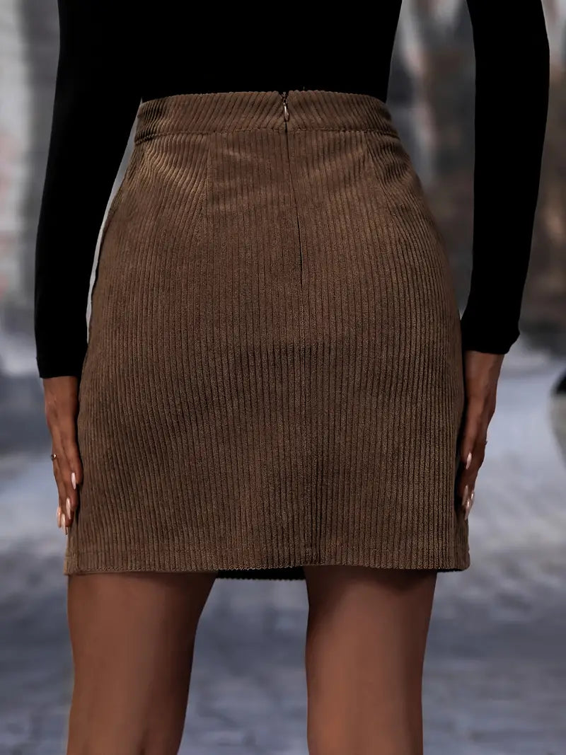 Mila - Geribbelde corduroy rok