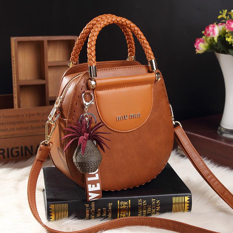 Leren handtas - stijlvolle dames schoudertas met decoratief detail