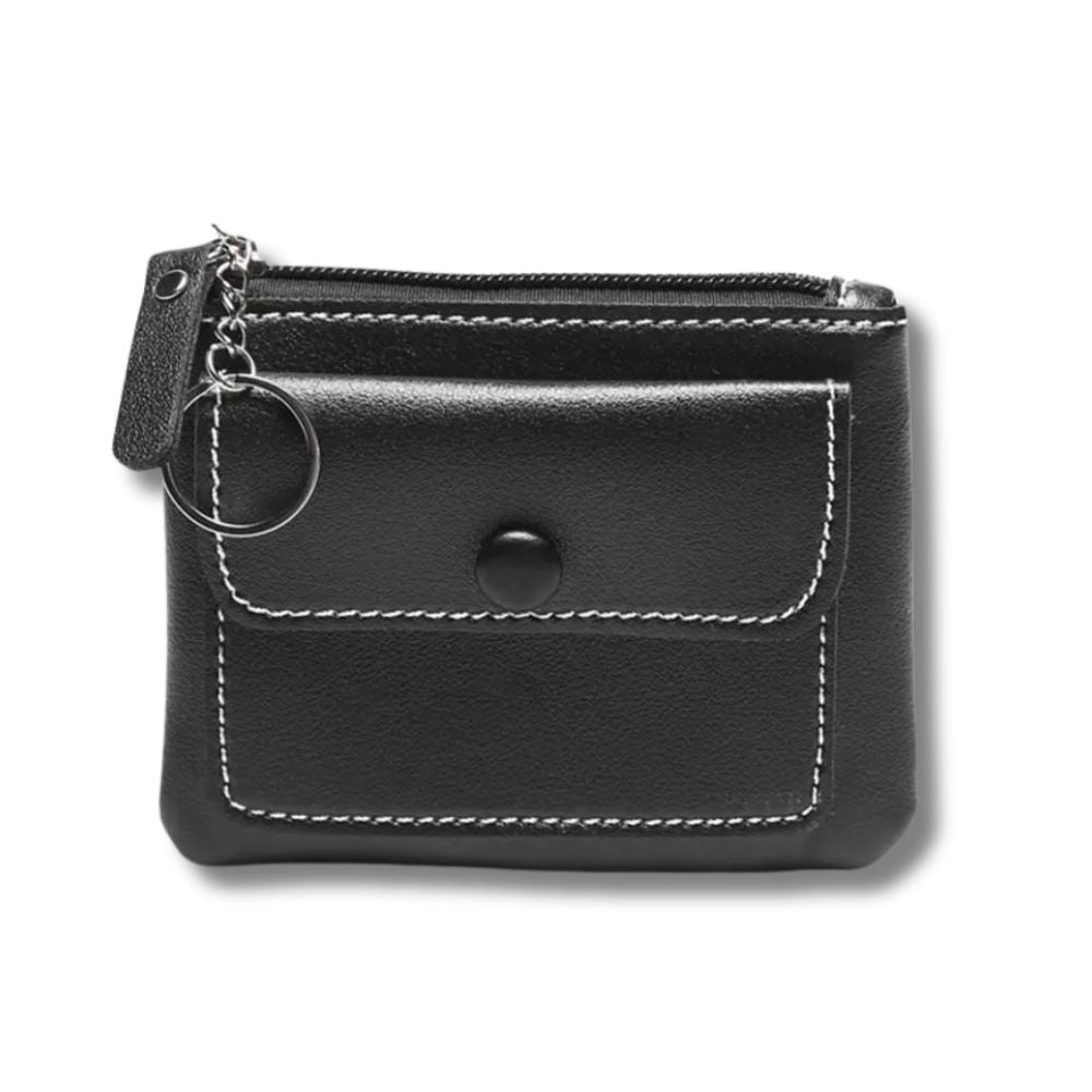 Unisex Portemonnee - Compact Design - PU Leer - Ritssluiting - Sleutelhanger Ring