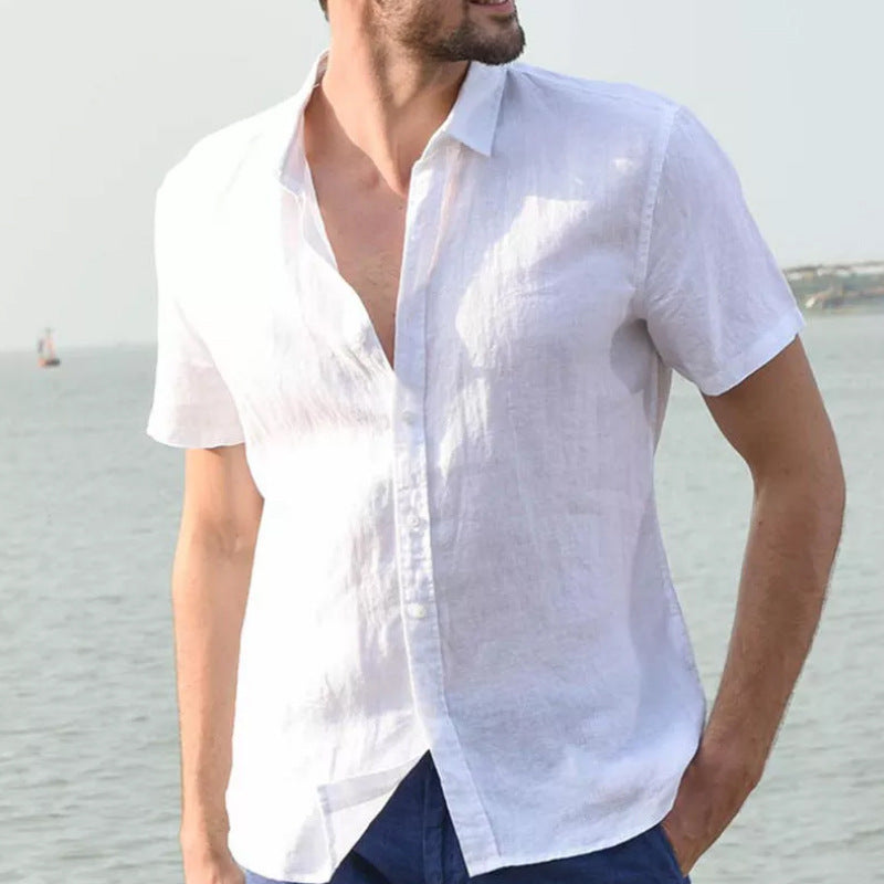 Men's Short Sleeve Shirt – Relaxed Fit – Breathable – Casual Button Style