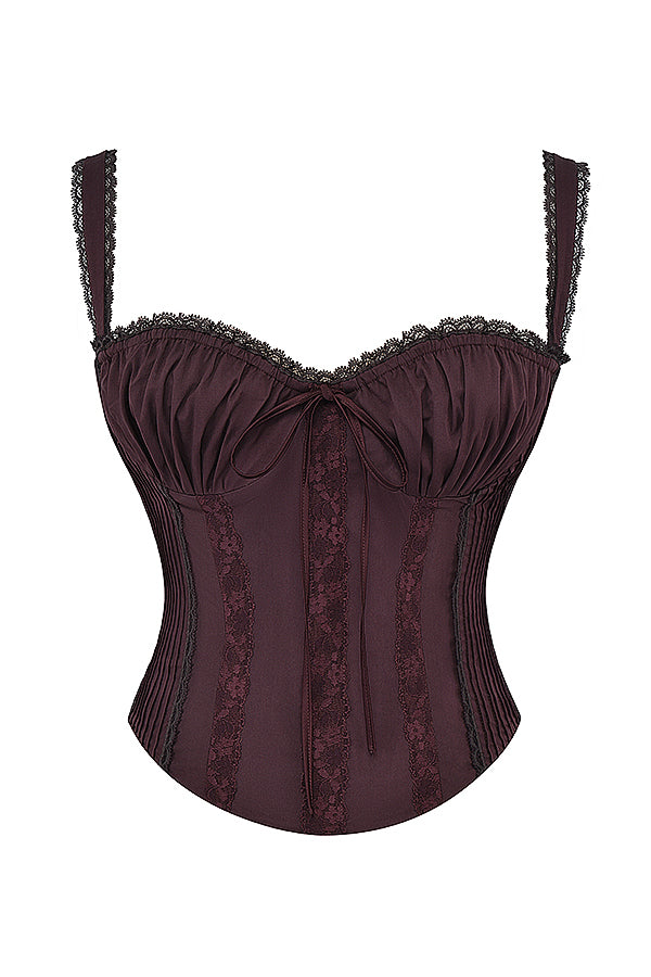 Dames Corsettop – Satijnen Look – Sweetheart Halslijn – Kanten Details – Getailleerd Model