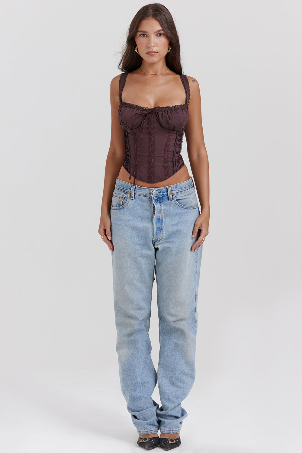 Dames Corsettop – Satijnen Look – Sweetheart Halslijn – Kanten Details – Getailleerd Model