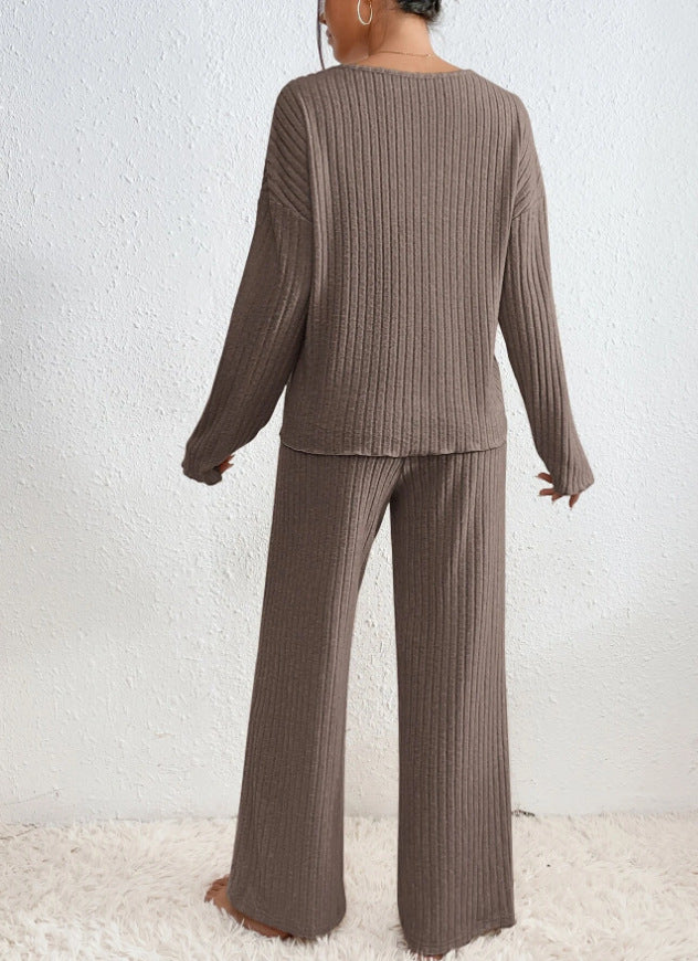 Mel Tweedelige Set | Comfortabele Ribgebreide Trui en Broek