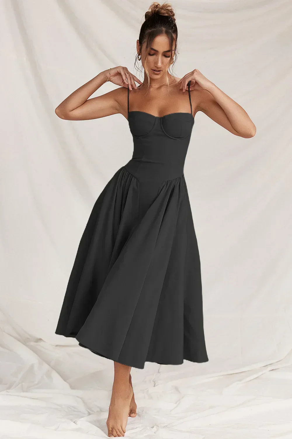 TULUM | Chic Mouwloze Midi Zomerkleed Met Corset Pasvorm
