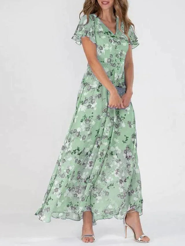 Lilia | Elegante Bloemen Midi-jurk