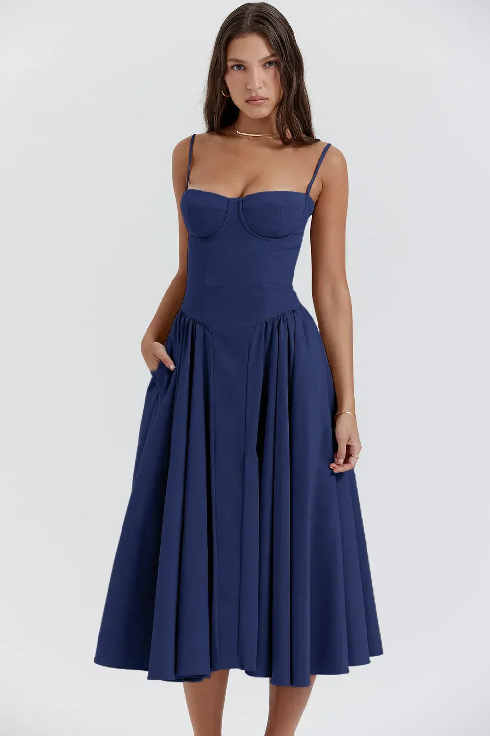 TULUM | Chic Mouwloze Midi Zomerkleed Met Corset Pasvorm