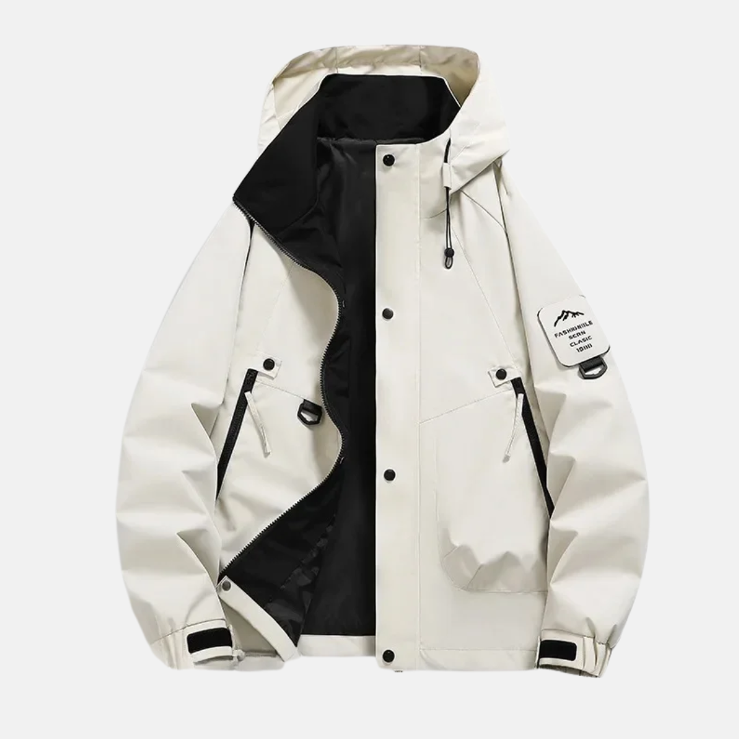 Men's Utility Jacket – Water-Repellent – Adjustable Hood – Multiple Pockets – Comfort Fit