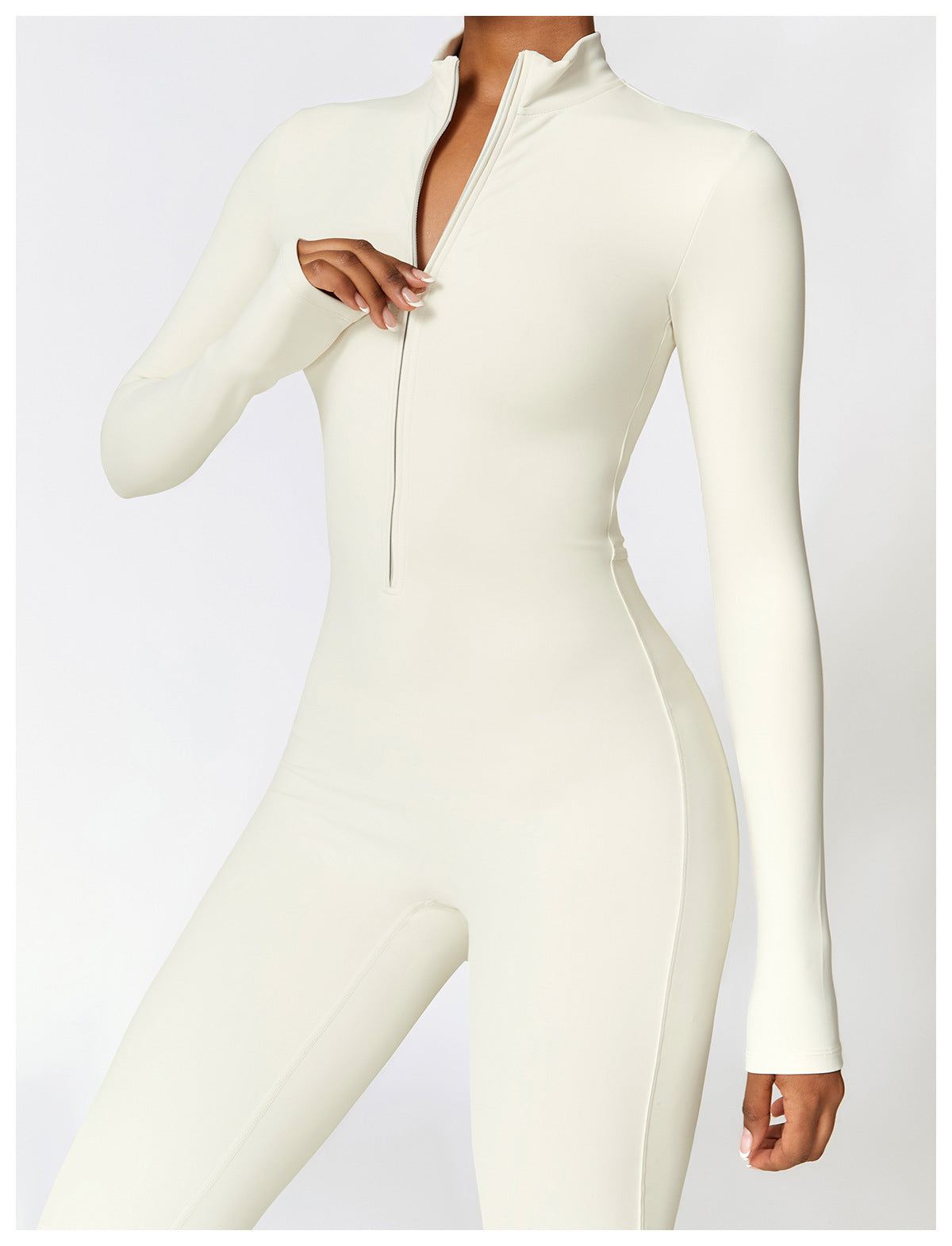 Winter Fleece-lined Yoga Jumpsuit Long Sleeve Warm