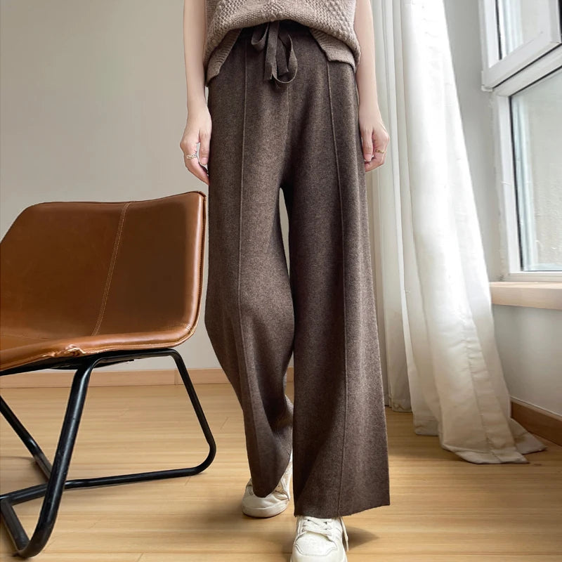 Dames Relaxed Cashmere Broek - Monarque Zachte, Luxe Pantalon