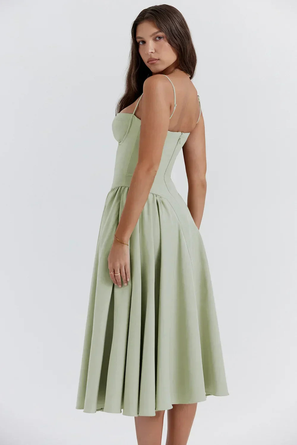 TULUM | Chic Mouwloze Midi Zomerkleed Met Corset Pasvorm
