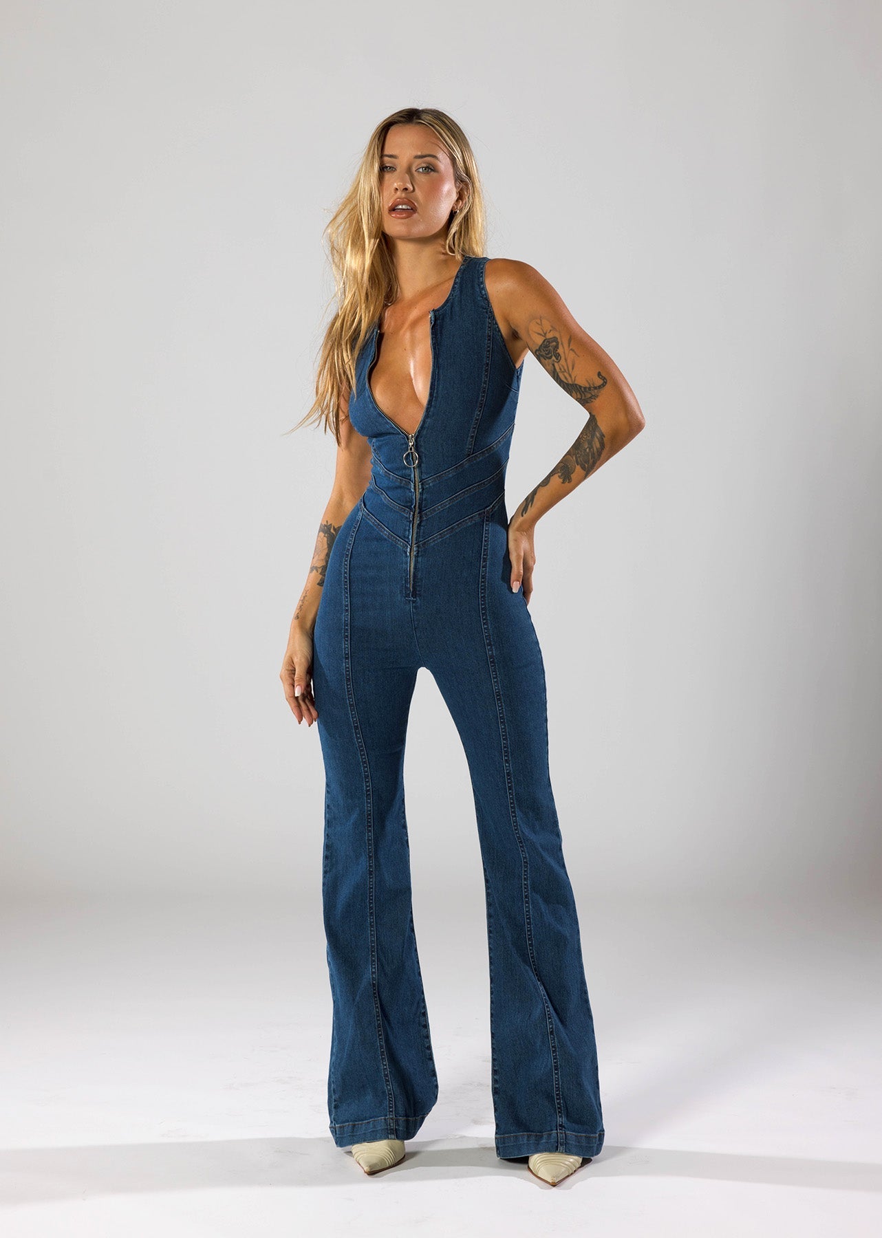 Vivienne - Trendy Denim Jumpsuit