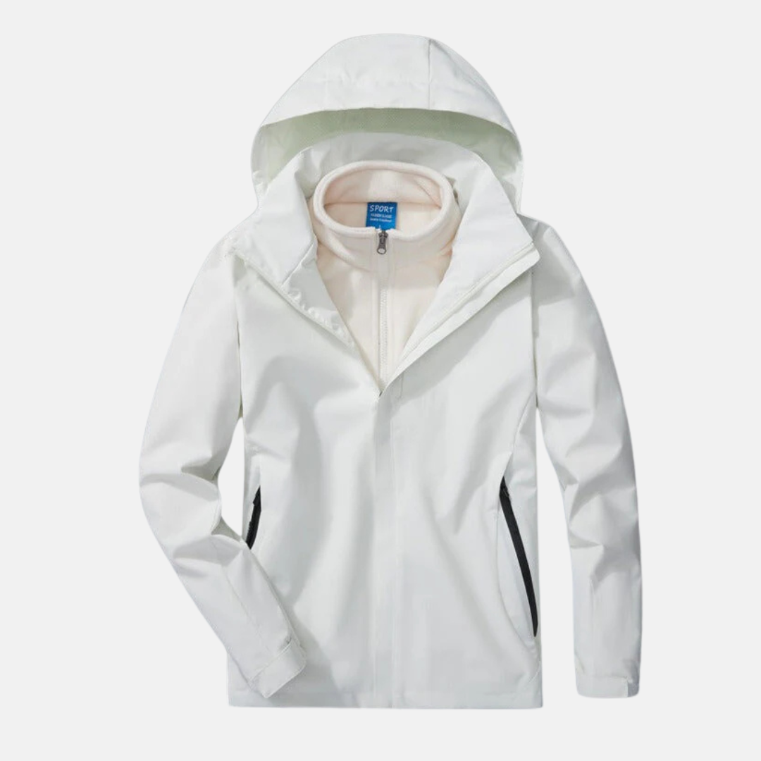 Women's Outdoor Jacket – 3-in-1 Design – Removable Fleece Lining – Adjustable Hood