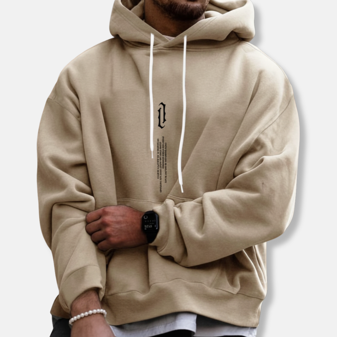 Men's Hoodie – Oversized Fit – Cotton Blend – Kangaroo Pocket – Ribbed Hems