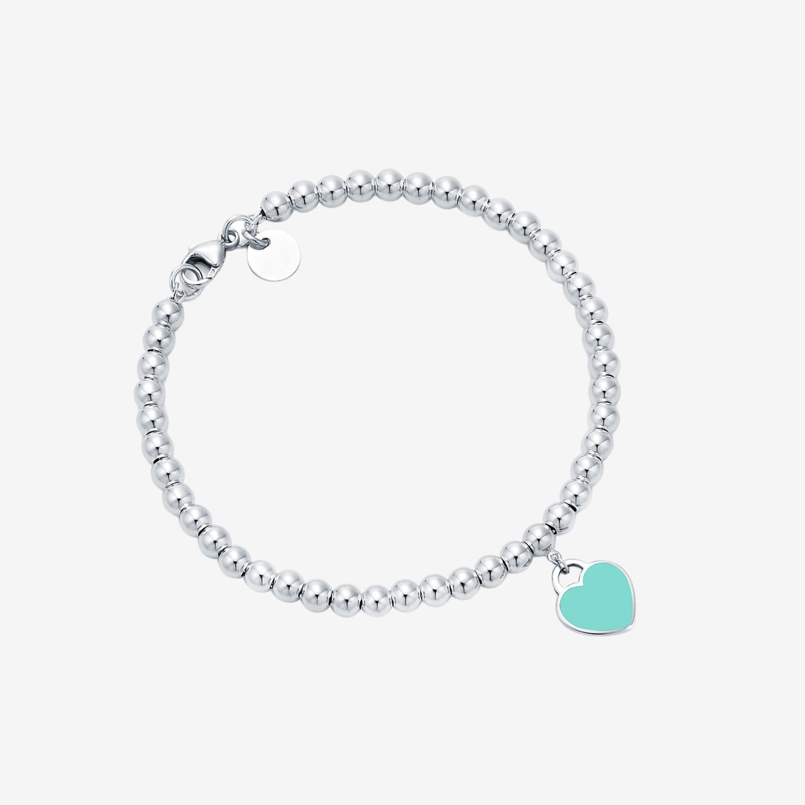 Dames Armband – Metalen Kralen – Hartvormige Bedel – Verstelbare Sluiting