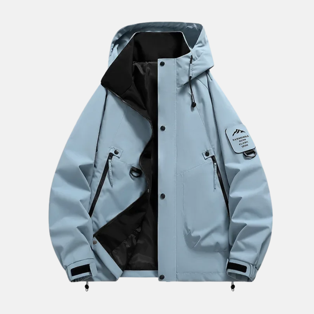 Men's Utility Jacket – Water-Repellent – Adjustable Hood – Multiple Pockets – Comfort Fit