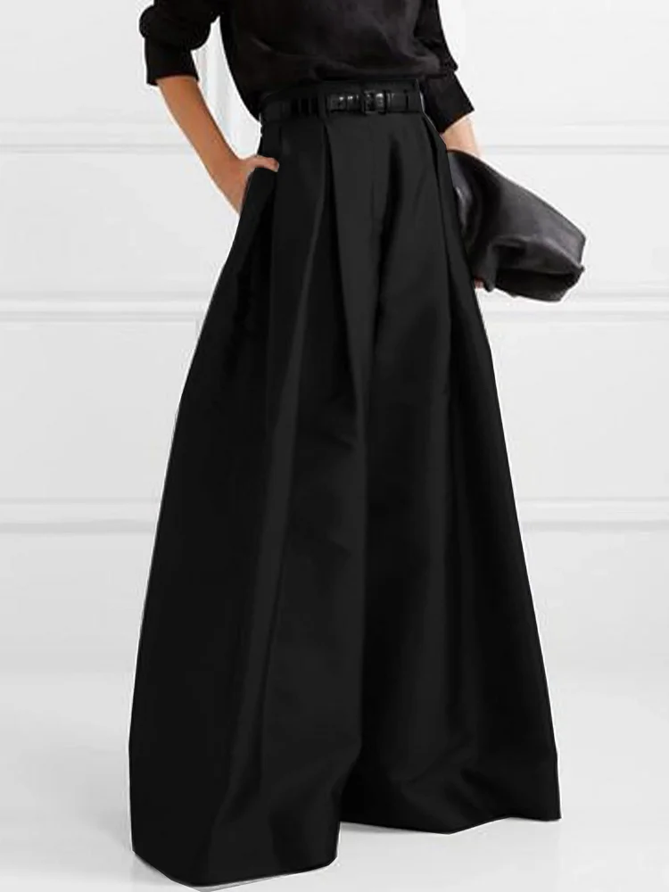 Hoge taille geplooide rok - elegante maxi rok voor dames