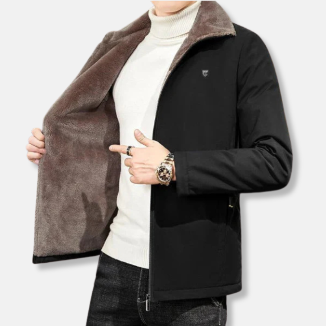 Men's Parka Jacket – Water-repellent – Modern Fit – Faux Fur Lining – Hip Length