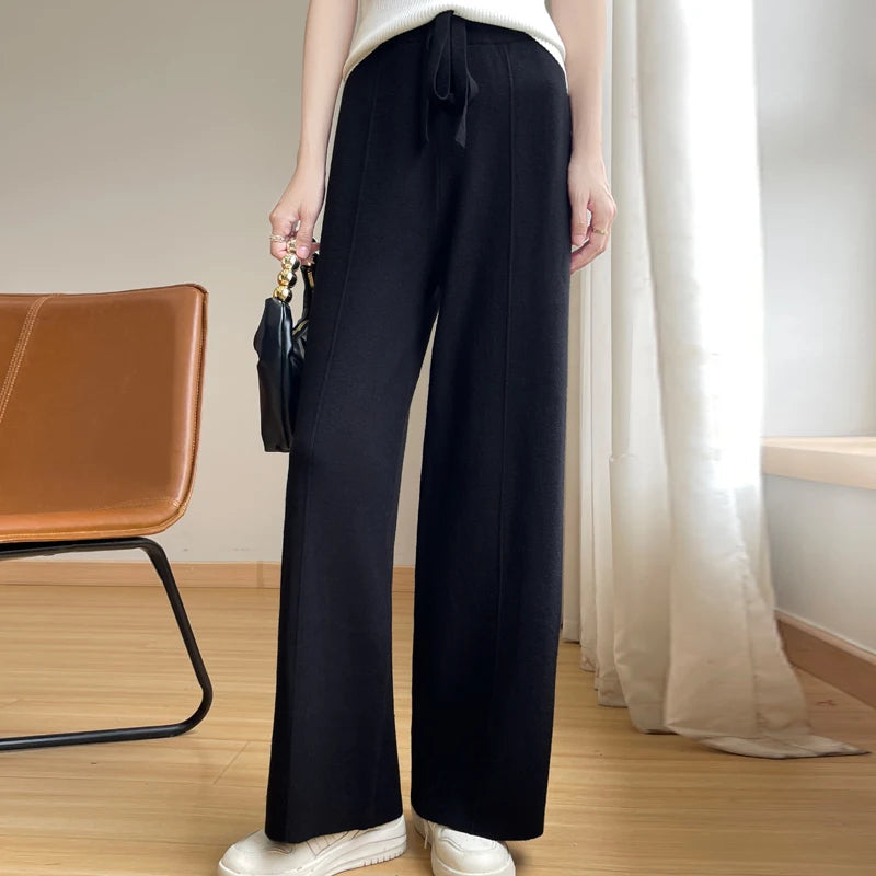 Dames Relaxed Cashmere Broek - Monarque Zachte, Luxe Pantalon