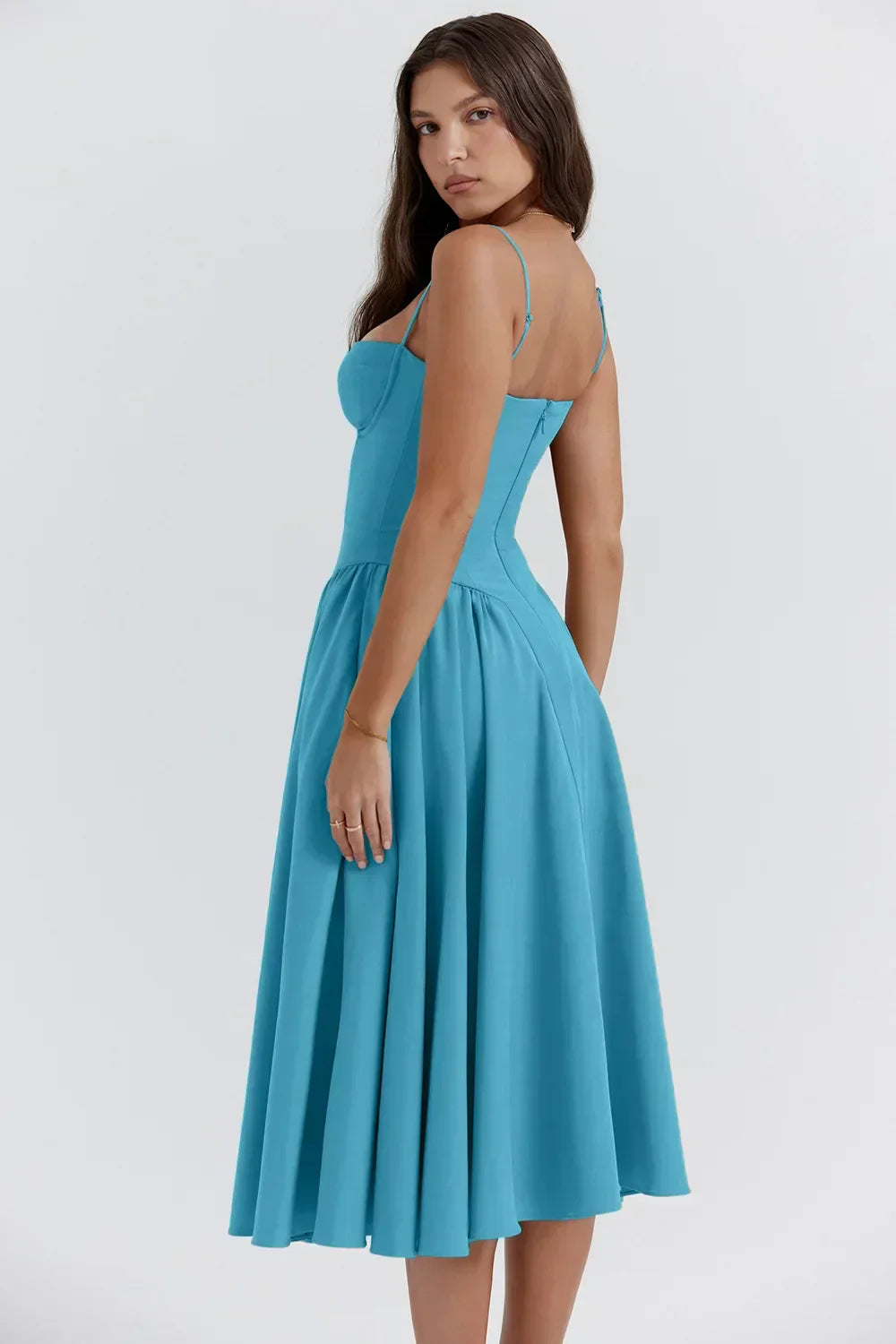 TULUM | Chic Mouwloze Midi Zomerkleed Met Corset Pasvorm