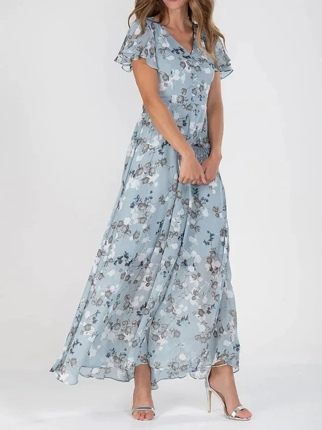 Lilia | Elegante Bloemen Midi-jurk