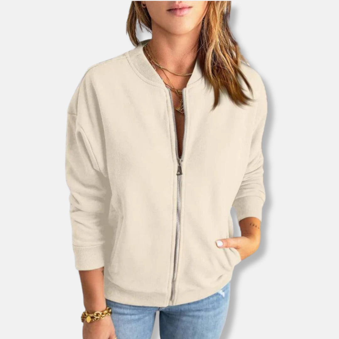 Women's Jacket - Lightweight - Relaxed Fit - Zip - Ribbed Cuffs - Casual Look