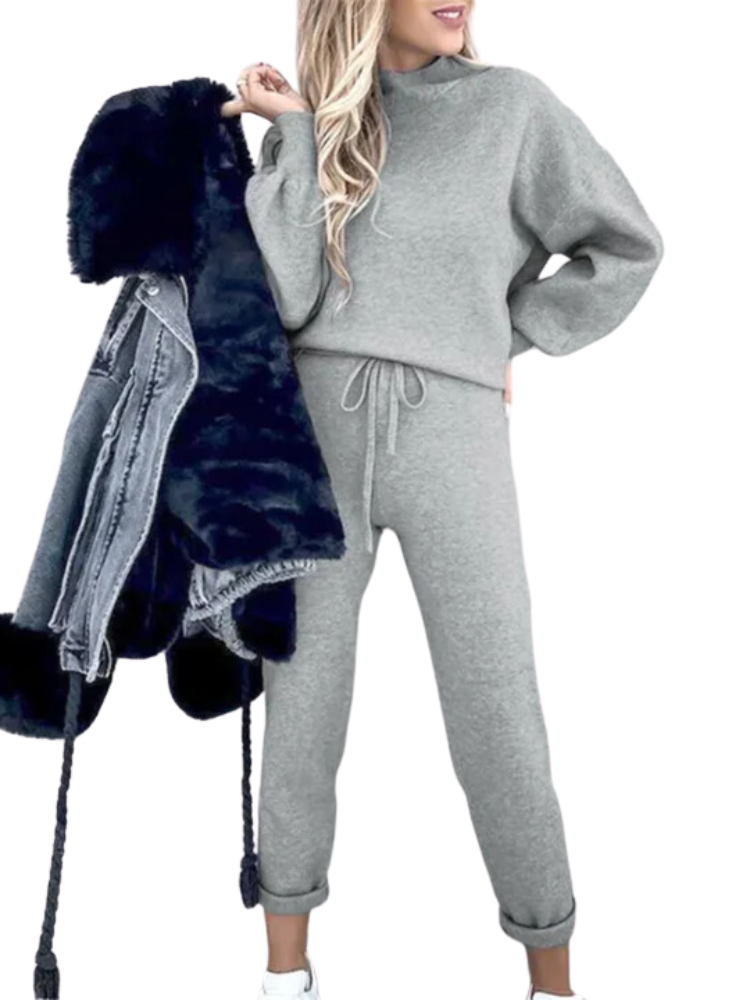 Dames Trainingspak – Zachte Katoenmix – Relaxed Fit – Sweater & Joggingbroek Set