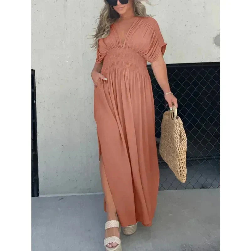 TARA |  V-neck Maxi dress