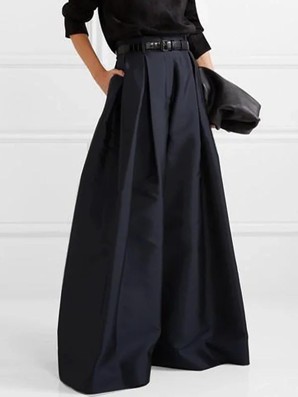 Hoge taille geplooide rok - elegante maxi rok voor dames