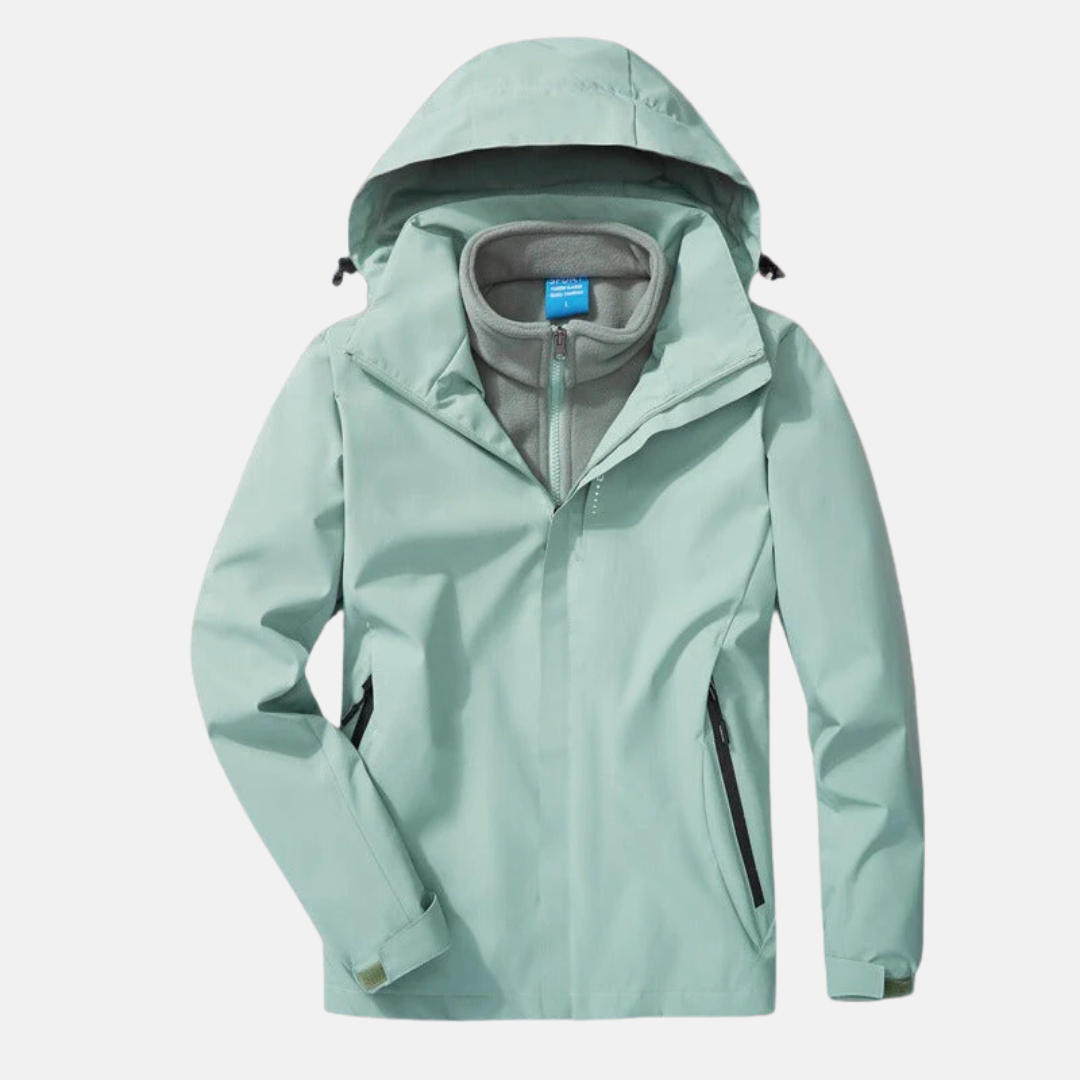 Women's Outdoor Jacket – 3-in-1 Design – Removable Fleece Lining – Adjustable Hood