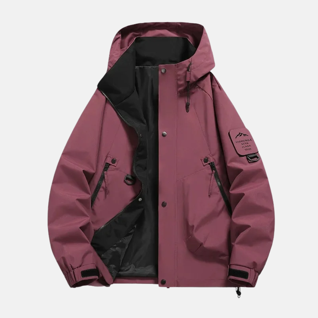Men's Utility Jacket – Water-Repellent – Adjustable Hood – Multiple Pockets – Comfort Fit