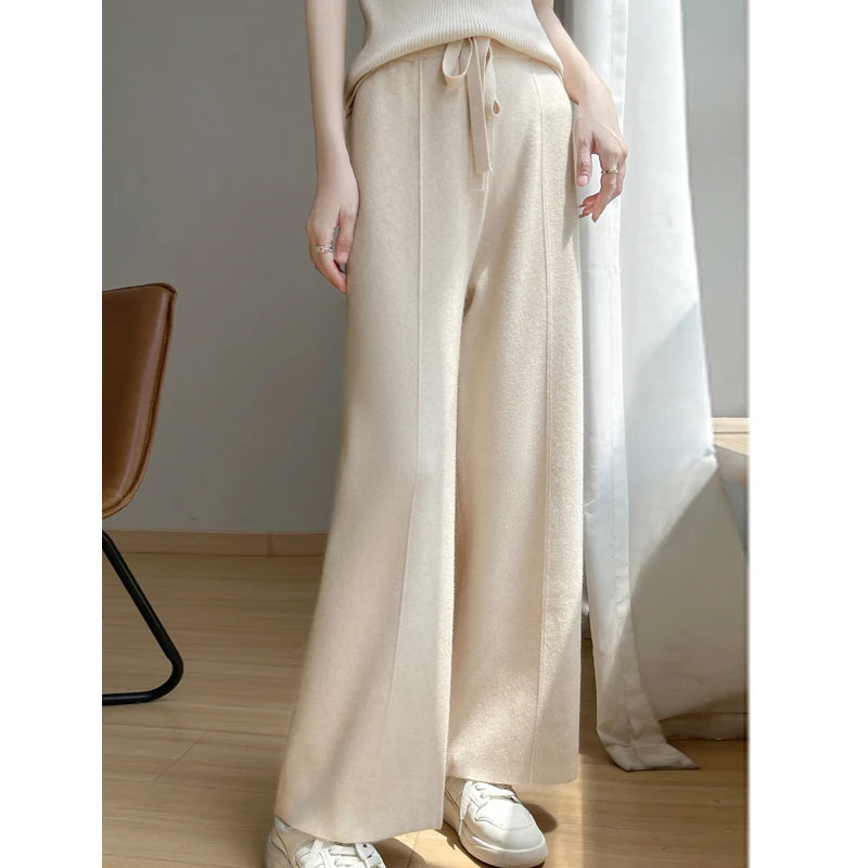 Dames Relaxed Cashmere Broek - Monarque Zachte, Luxe Pantalon