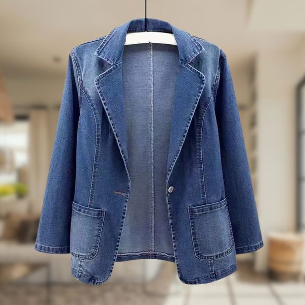 Denim blazer - stijlvolle damesjas in blauw