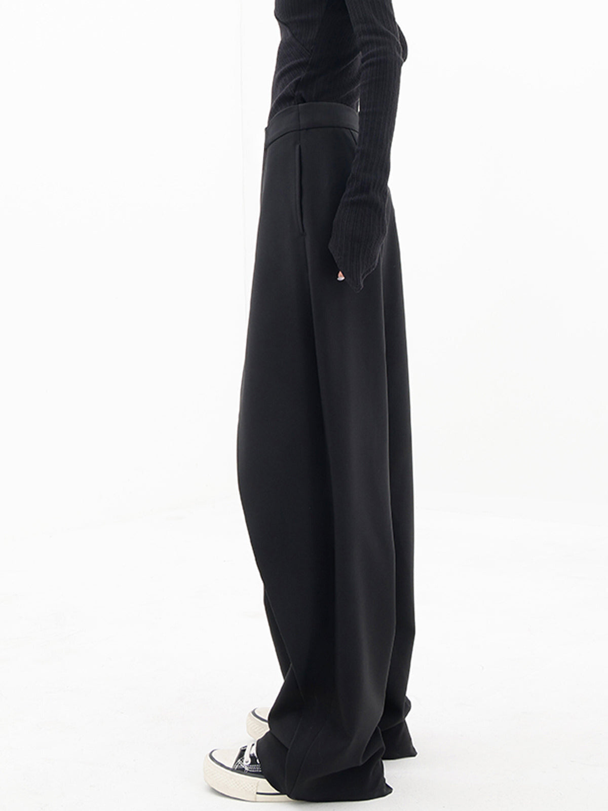 Ladies Pants - Asymmetrical Design - High Waist - Wide Legs - Elegant Fit