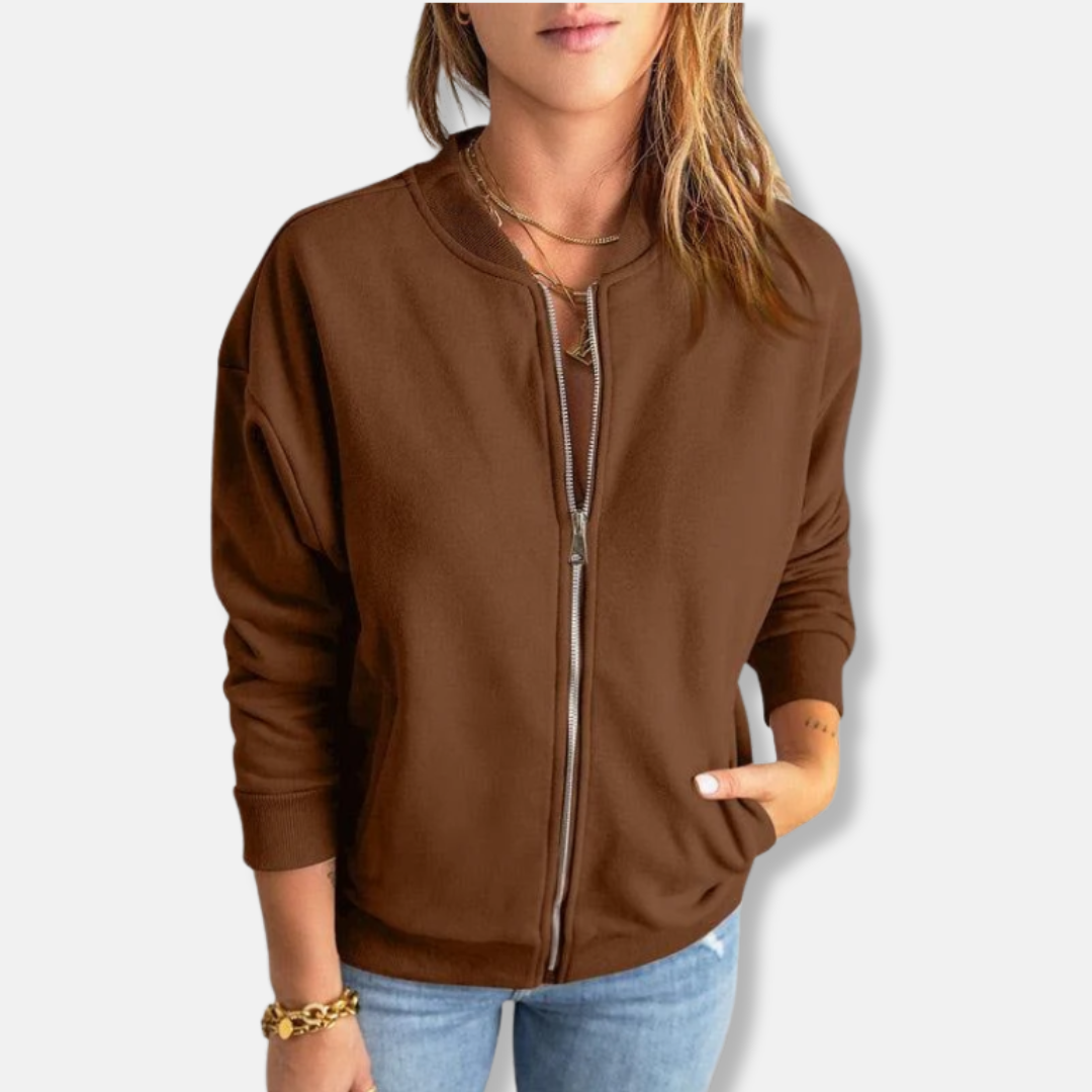 Women's Jacket - Lightweight - Relaxed Fit - Zip - Ribbed Cuffs - Casual Look