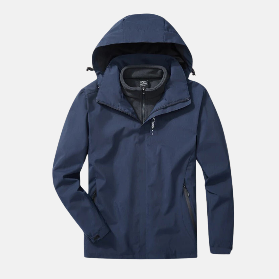 Women's Outdoor Jacket – 3-in-1 Design – Removable Fleece Lining – Adjustable Hood