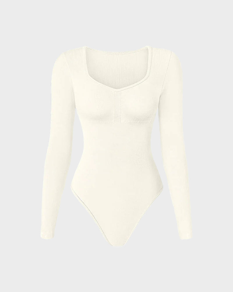 Dames Bodysuit – V-Hals – Lange Mouw – Slim Fit – Elastisch en Comfortabel