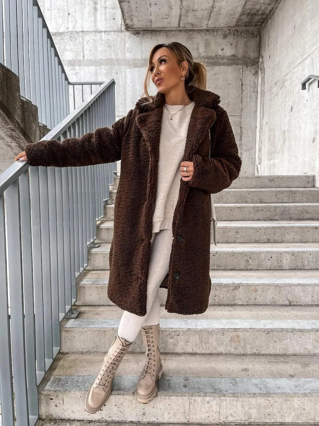 Nasra Fluffy Coat for Women