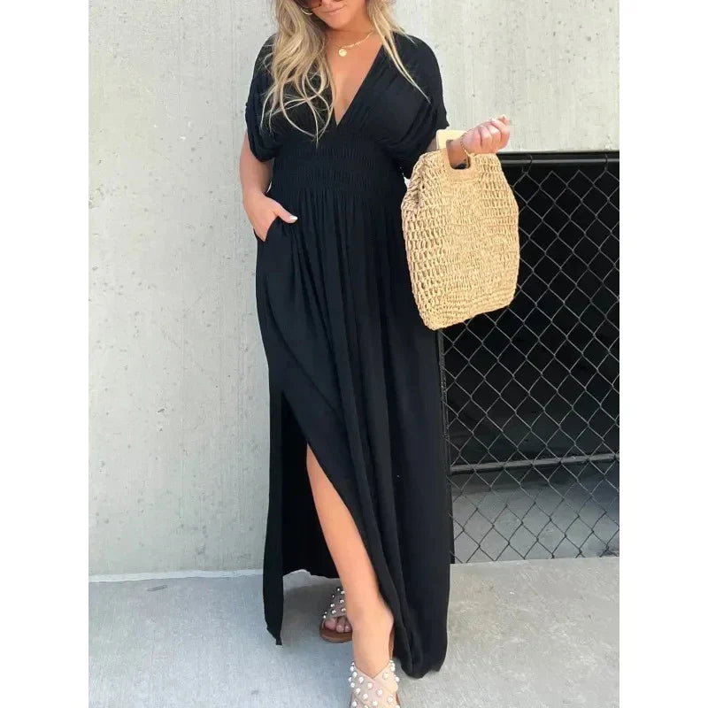 TARA |  V-neck Maxi dress