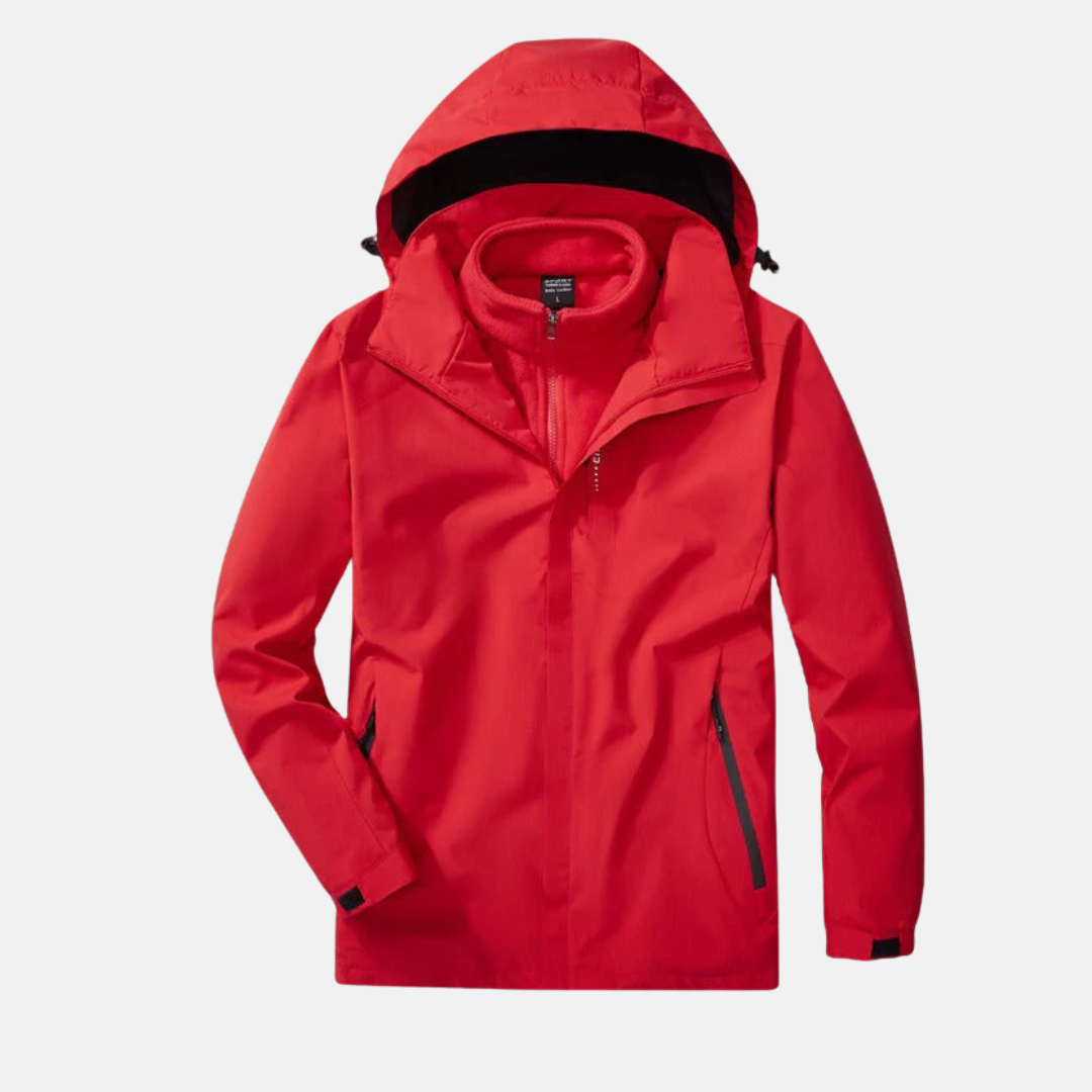 Women's Outdoor Jacket – 3-in-1 Design – Removable Fleece Lining – Adjustable Hood