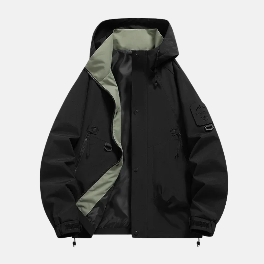 Men's Utility Jacket – Water-Repellent – Adjustable Hood – Multiple Pockets – Comfort Fit