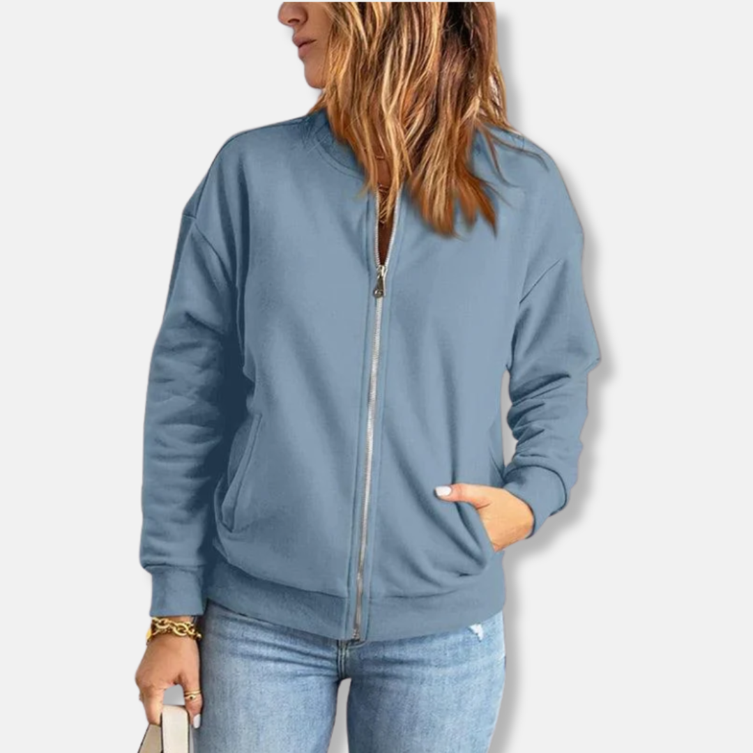 Women's Jacket - Lightweight - Relaxed Fit - Zip - Ribbed Cuffs - Casual Look