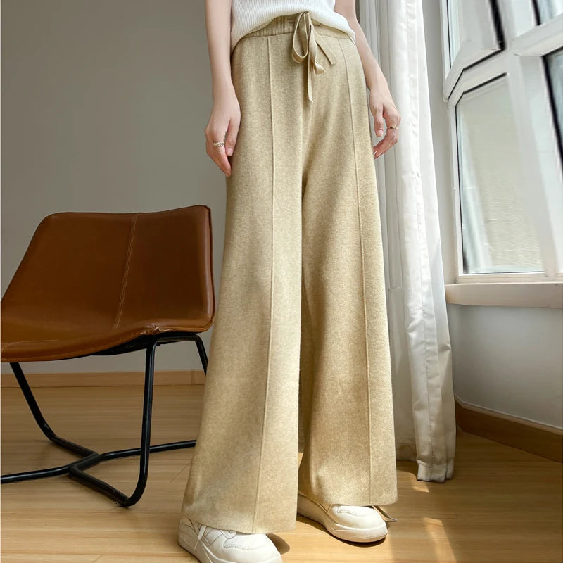Dames Relaxed Cashmere Broek - Monarque Zachte, Luxe Pantalon