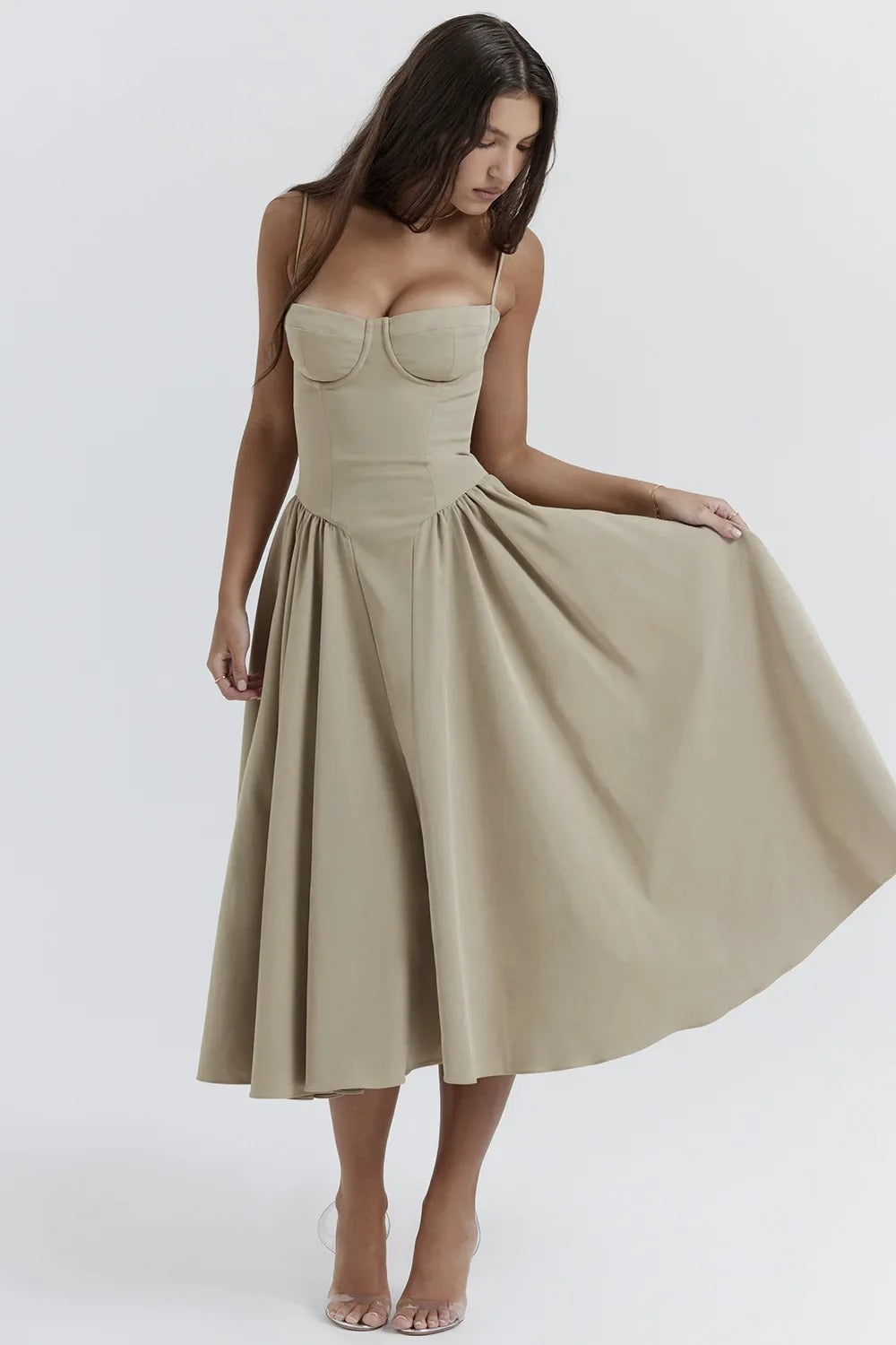 TULUM | Chic Mouwloze Midi Zomerkleed Met Corset Pasvorm