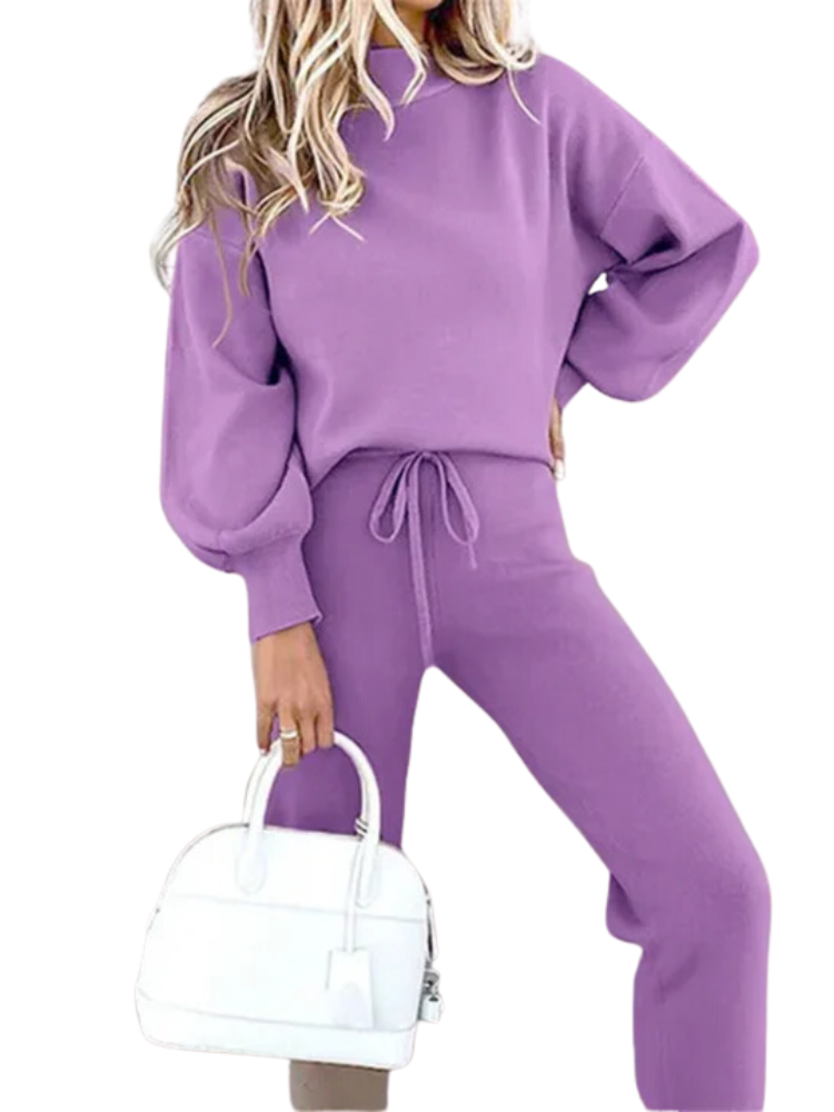Dames Trainingspak – Zachte Katoenmix – Relaxed Fit – Sweater & Joggingbroek Set