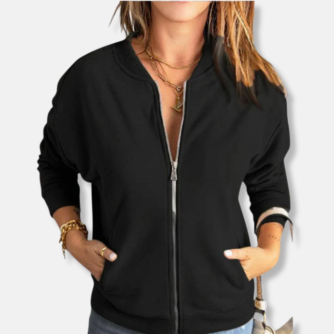 Women's Jacket - Lightweight - Relaxed Fit - Zip - Ribbed Cuffs - Casual Look