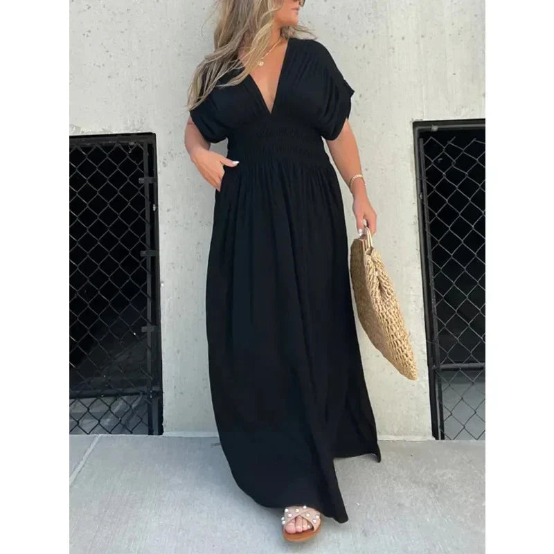 TARA |  V-neck Maxi dress