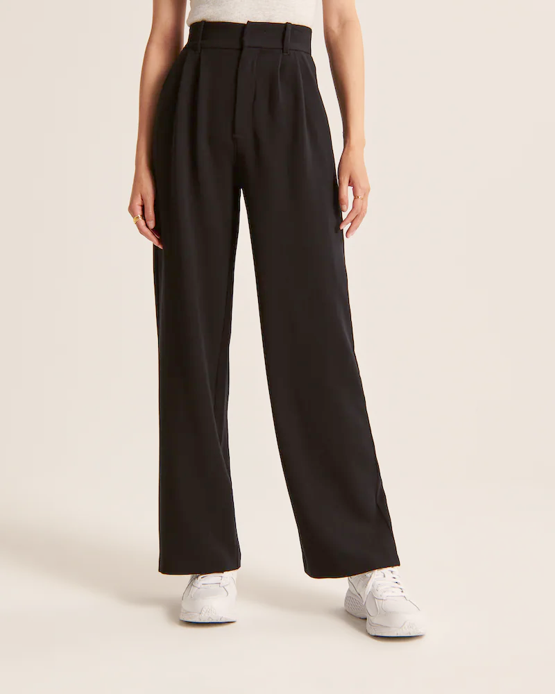 Getailleerde Dames Broek Met Wijde Pijpen