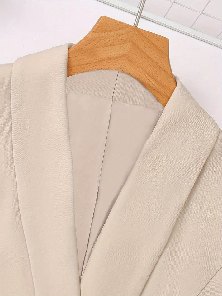 Elegante Effen Kleur Twee-Delige Blazer Set Voor Dames | Voor Formele Gelegenheden