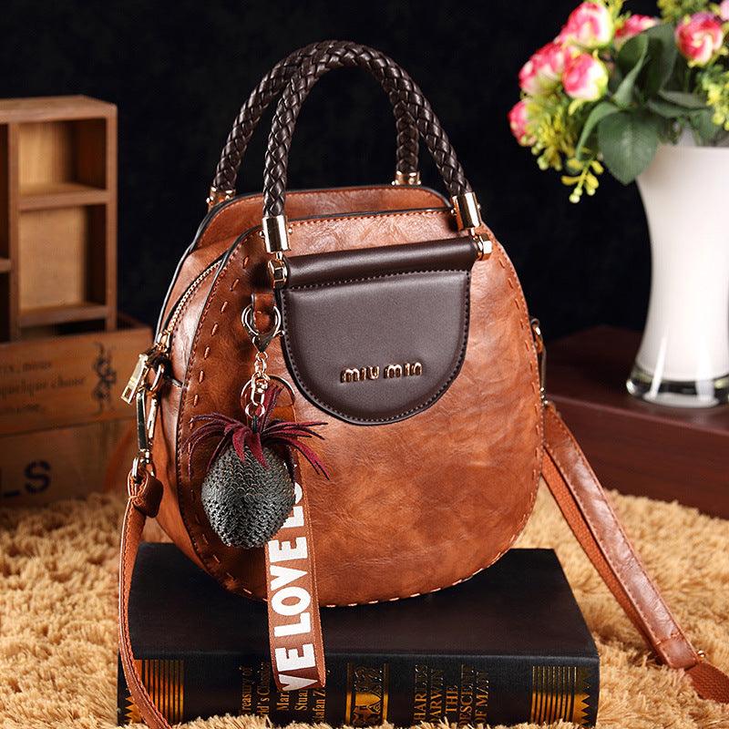 Leren handtas - stijlvolle dames schoudertas met decoratief detail