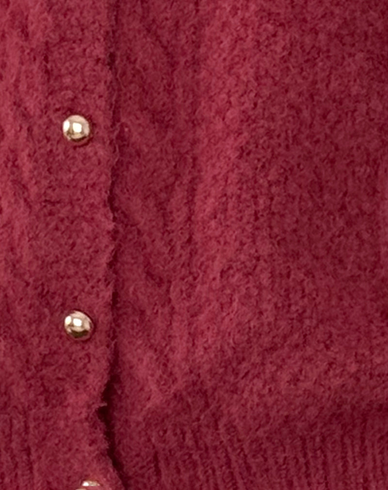 Rosina - Warme gebreide cardigan met parelknopen